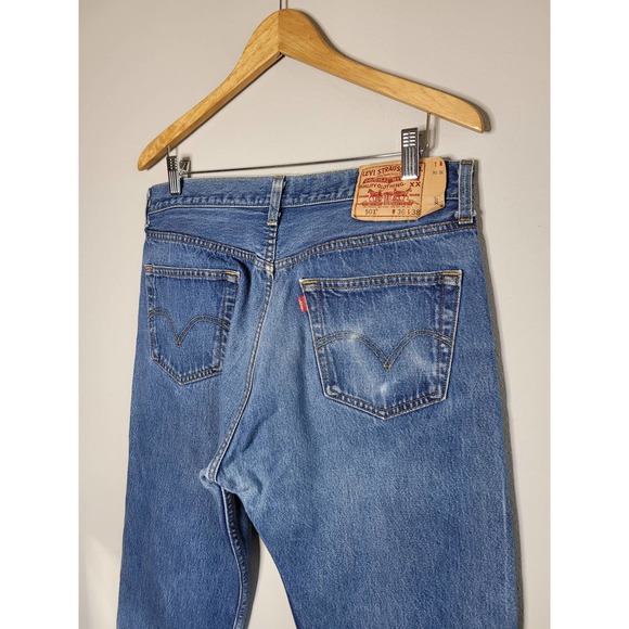 00's Men's 501s Blue Jeans W36xL38 by Levi's - Picture 3 of 6